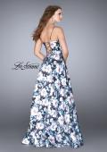 Picture of: Long Flower Print Mikado A-line Prom Dress in Print, Style: 24717, Back Picture