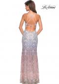 Picture of: Floor Length Fully Beaded Rainbow Ombre Prom Gown in Multi, Style: 27609, Back Picture