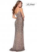 Picture of: Fully Sequined Floor Length Dress with Scoop Neck in Multi, Style: 28482, Back Picture