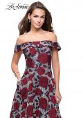 Picture of: Off the Shoulder A-line Gown with Floral Print in Multi, Style: 25790, Detail Picture 1