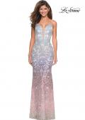 Picture of: Floor Length Fully Beaded Rainbow Ombre Prom Gown in Multi, Style: 27609, Detail Picture 1