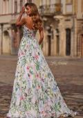 Picture of: Floral Print A-Line Chiffon Gown with High Slit in Multi, Style: 33450, Detail Picture 1