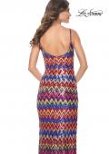 Picture of: Zig Zag Print Sequin Dress with High Slit in Multi, Style: 32006, Detail Picture 2