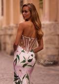 Picture of: Floral Print Stretch Jersey Dress with Sheer Corset Back in Multi , Style: 32752, Detail Picture 2