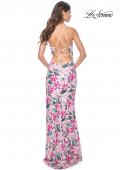 Picture of: Stunning Sequin Floral Print Gown with High Slit in Multi, Style: 32050, Detail Picture 4