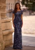 Picture of: Long Beaded Lace Dress with Sheer Neckline, Style: 29961, Main Picture