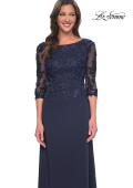 Picture of: Jersey Gown with Boat Neckline and Lace Detailing, Style: 29251, Detail Picture 9