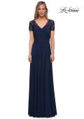 Picture of: Jersey Long Evening Dress with Short Lace Sleeves, Style: 29772, Detail Picture 9