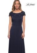 Picture of: Jersey Gown with Full Skirt and Lace Detail Top, Style: 29511, Detail Picture 11