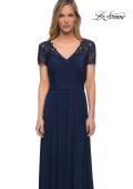 Picture of: Jersey Long Evening Dress with Short Lace Sleeves, Style: 29772, Detail Picture 11