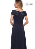 Picture of: Jersey Gown with Full Skirt and Lace Detail Top, Style: 29511, Detail Picture 12