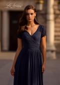 Picture of: Jersey Long Evening Dress with Short Lace Sleeves, Style: 29772, Detail Picture 1