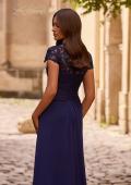 Picture of: Jersey Dress with Ruching and Floral Neckline, Style: 28029, Detail Picture 2