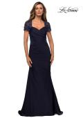 Picture of: Satin Evening Dress with Lace and Scoop Neckline, Style: 27989, Detail Picture 4