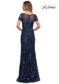Picture of: Long Beaded Lace Dress with Sheer Neckline, Style: 29961, Detail Picture 5