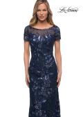 Picture of: Long Beaded Lace Dress with Sheer Neckline, Style: 29961, Detail Picture 6