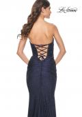 Picture of: Rhinestone Embellished Jersey Dress with Strapless Sweetheart Top in Navy, Style: 31945, Detail Picture 10