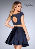 Picture of: Fully Beaded Off the Shoulder Two Piece Dress in Navy, Style: 25120, Back Picture