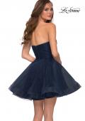 Picture of: Tulle Homecoming Dress with Strapless Sweetheart Bodice in Navy, Style: 29432, Back Picture
