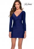 Picture of: Long Sleeve Party Dress with Ruching in Navy, Style: 29243, Detail Picture 1