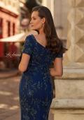 Picture of: Beaded Floral Gown with Sweetheart Neckline in Navy, Style: 33577, Detail Picture 5