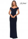 Picture of: Off The Shoulder Jersey Dress with Ruching in Navy, Style: 27959, Main Picture
