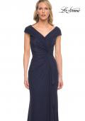 Picture of: Elegant Net Jersey Long Gown with Ruching in Blue, Style: 29996, Main Picture