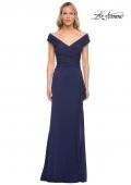 Picture of: Long Luxurious Jersey Off the Shoulder Evening Gown in Blue, Style: 30040, Main Picture
