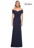 Picture of: Net Jersey Long Gown with Exquisite Beaded Design in Blue, Style: 30057, Main Picture