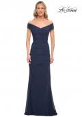 Picture of: Long Ruched Gown with Off the Shoulder Top in Blue, Style: 30363, Main Picture