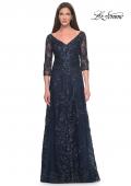 Picture of: Stunning Evening Gown with Lace Beaded Design in Navy, Style: 31719, Main Picture