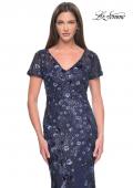 Picture of: Mother of the Bride Dress with Unique Floral Sequin Design in Navy, Style: 31779, Main Picture