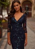 Picture of: Three Quarter Sleeve Sequin Lace Mother of the Bride Dress in Navy, Style: 31836, Main Picture