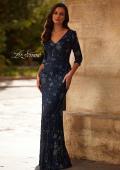 Picture of: Stunning Beaded Stretch Net Jersey Gown in Navy, Style: 33092, Main Picture