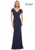 Picture of: Versatile Jersey Long Evening Dress with Short Sleeve in Blue, Style: 29998, Detail Picture 8