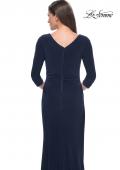 Picture of: Long Evening Dress with Wrap Style Neckline in Navy, Style: 31020, Detail Picture 8
