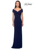 Picture of: Ruched Jersey Long Gown with V Neckline, Style: 26519, Detail Picture 9