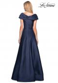 Picture of: Long A-Line Off the Shoulder Gown with Pockets in Navy, Style: 26877, Back Picture
