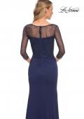 Picture of: Jersey Long Dress with Beading and Ruffle Skirt in Blue, Style: 30028, Back Picture