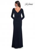 Picture of: Chic Jersey Long Dress with Ruffle Detail Skirt in Navy, Style: 30881, Back Picture