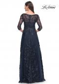 Picture of: Stunning Evening Gown with Lace Beaded Design in Navy, Style: 31719, Back Picture