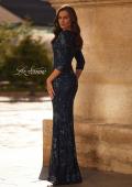 Picture of: Stunning Beaded Stretch Net Jersey Gown in Navy, Style: 33092, Back Picture
