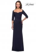 Picture of: Classic Long Dress with Three Quarter Sleeves in Navy, Style: 25148, Detail Picture 1