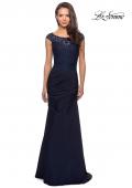 Picture of: Floor Length Jersey Dress with Embellished Bodice in Navy, Style: 25396, Detail Picture 1