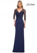 Picture of: Jersey Long Dress with Beading and Ruffle Skirt in Blue, Style: 30028, Detail Picture 1