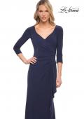 Picture of: Elegant Jersey Dress with Ruching and Ruffle Detail in Blue, Style: 30177, Detail Picture 1