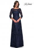 Picture of: Beautiful Lace Mother of the Bride Dress with Illusion Neckline in Navy, Style: 30835, Detail Picture 1