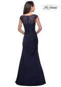 Picture of: Floor Length Jersey Dress with Embellished Bodice in Navy, Style: 25396, Detail Picture 2