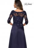 Picture of: Three Quarter Sleeve Gown with Lace Sheer Back in Navy, Style: 27988, Detail Picture 2