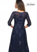 Picture of: Three Quarter Sleeve A-line Dress with Lace and Beads in Navy, Style: 28000, Detail Picture 2